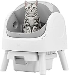 Self Cleaning Cat Litter Box, Automatic Litter Box for Multiple Cats, Integrated Safety Protection with Open-Top Design
