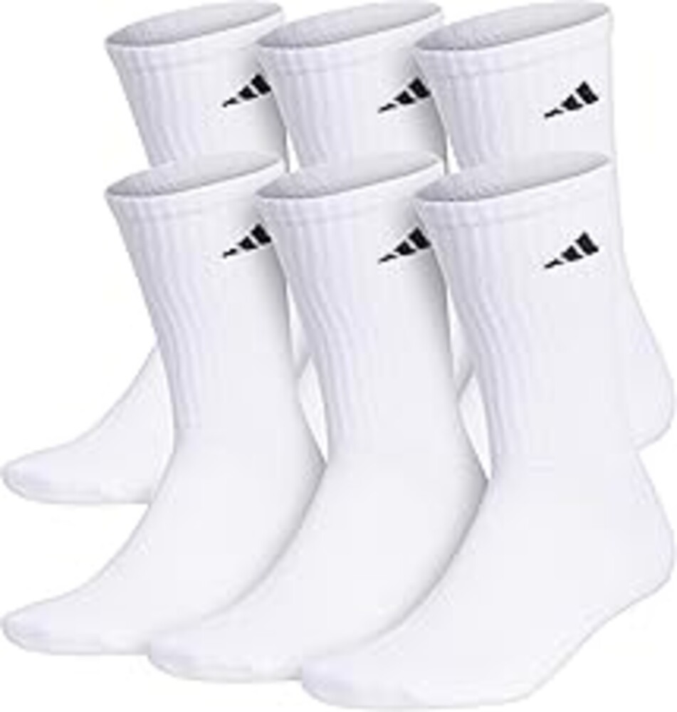 adidas Men's Athletic Cushioned Crew Socks (6 Pairs) Durable & Comfortable