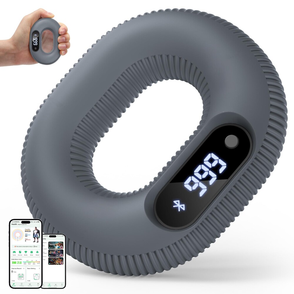 Smart Grip Strength Trainer with Bluetooth APP - Squeeze to Play Games & Scroll TikTok Hands-Free, Soft Silicone, Portable Hand Exercise for Strength, Stress Relief & Rehab