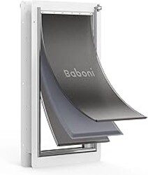 Baboni 3-Flaps Pet Door for Interior and Exterior Doors, Steel Frame and Telescoping Tunnel, Strong and Durable Dog Door(Pets Up to 220 Lb) -X-Large