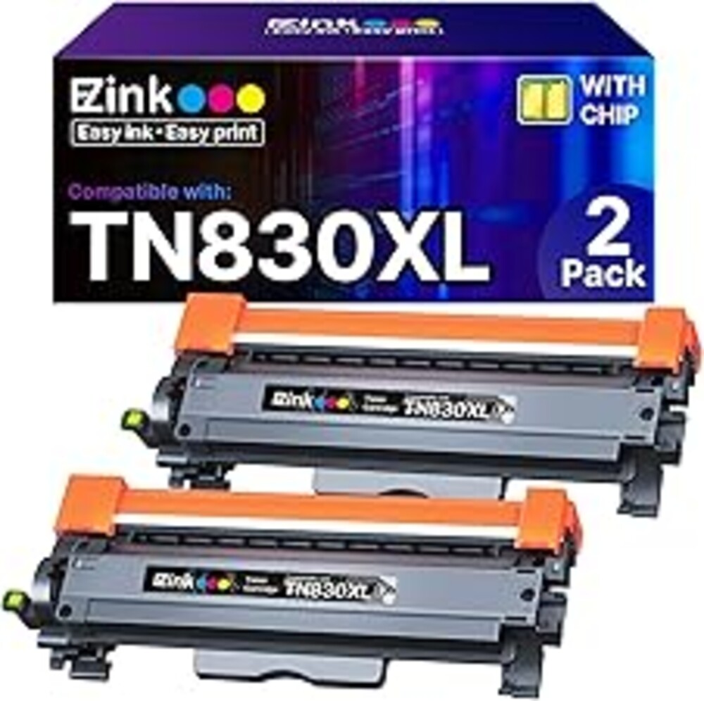 E-Z Ink Compatible TN830XL Toner Cartridge Replacement for Brother TN830XL TN830 TN 830 Toner Cartridges with Brother DCP-L2640DW HL-L2460DW HL-L2480DW HL-L2400D HL-L2405W Printer (2 x TN830XL Toner)