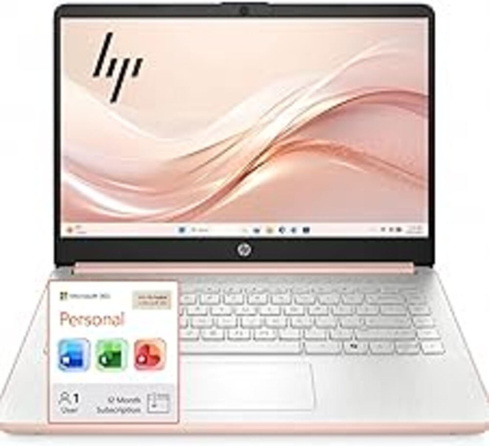 HP Business Laptop, 8GB RAM, 128GB SSD, Intel Processor, Microsoft Office 365 1 Year | No Mouse, Fast Response, Long Battery Life Computer, Rose Gold