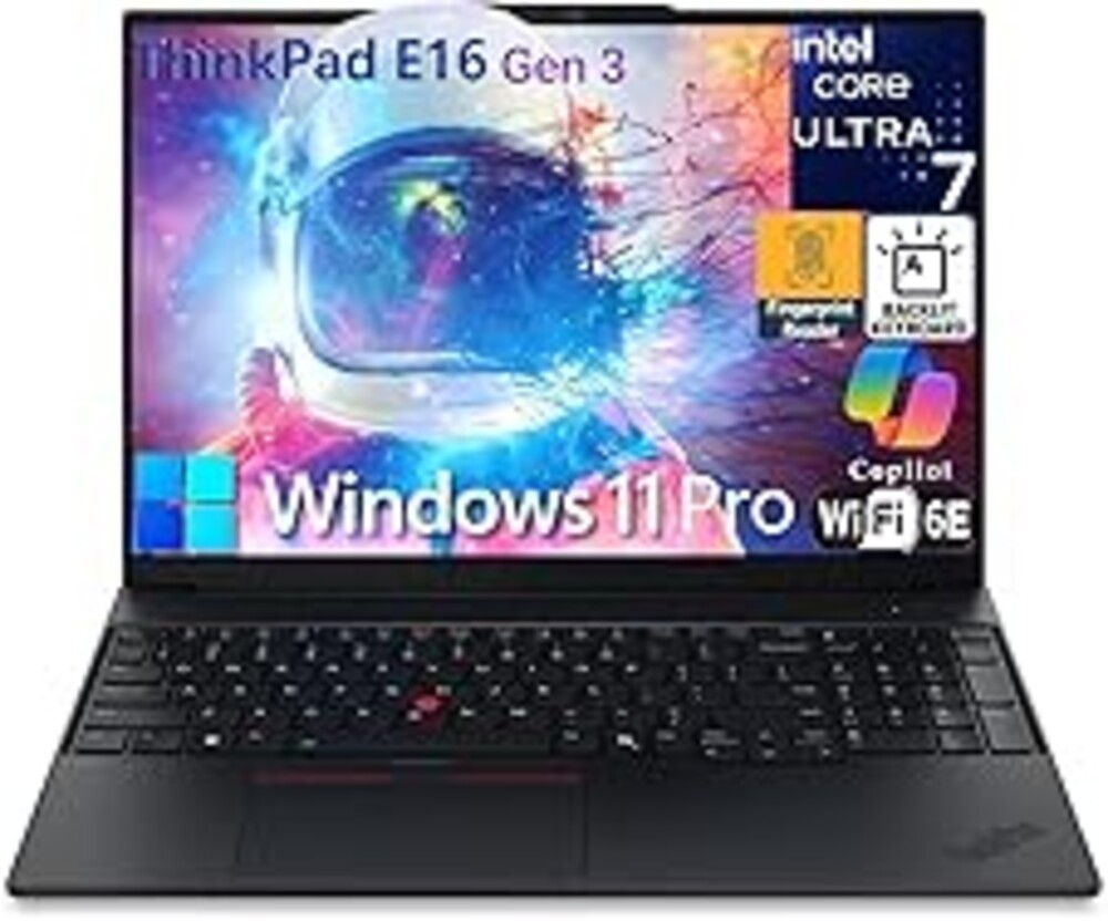 Lenovo ThinkPad E16 Gen 3 Laptop Computer for Business, Lifetime Office 365, Intel Ultra 7 255H, Arc 140T, 32GB DDR5 RAM, 1TB PCIe SSD, WiFi 6E, 16" FHD+, Webcam, Windows 11 Pro