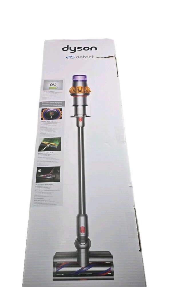 Dyson V15 Detect Cordless Stick Vacuum Cleaner - Yellow/Nickel (447261-01)