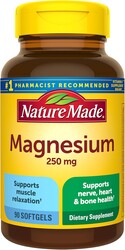 Nature Made Magnesium 250 mg, Magnesium Supplements for Men and Women, Support for Muscle, Heart, Bone and Nerve Health, 90 Softgels, 90 Day Supply