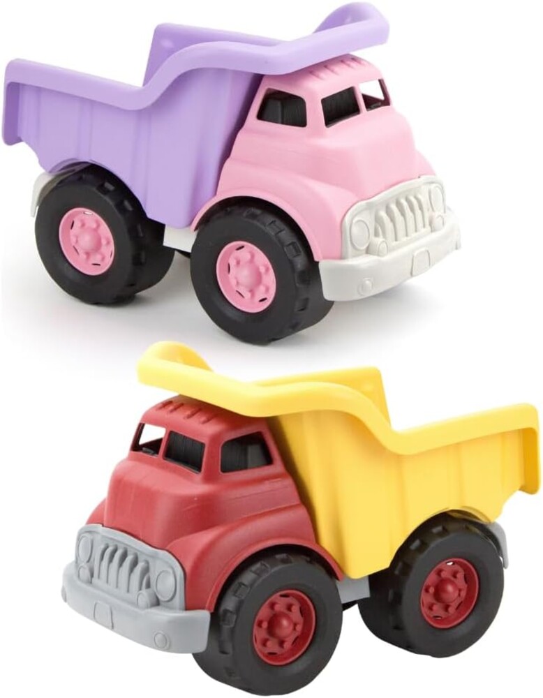 Bright Builders Dump Truck Bundle– Red/Yellow & Pink/Purple Dump Trucks