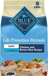 Blue Buffalo Life Protection Formula Chicken & Brown Rice Puppy Dry Dog Food with DHA & ARA, Supports Immunity with Antioxidant-Rich LifeSource Bits, Promotes Healthy Muscles & Strong Bones, 5 lbs.