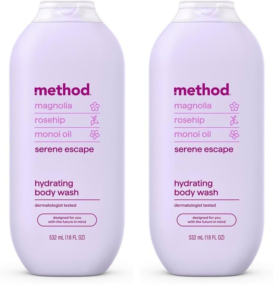 Method Body Wash,Serene Escape,Magnolia + Rose Hip + Monoi Oil notes,18oz,(Pack of 2)