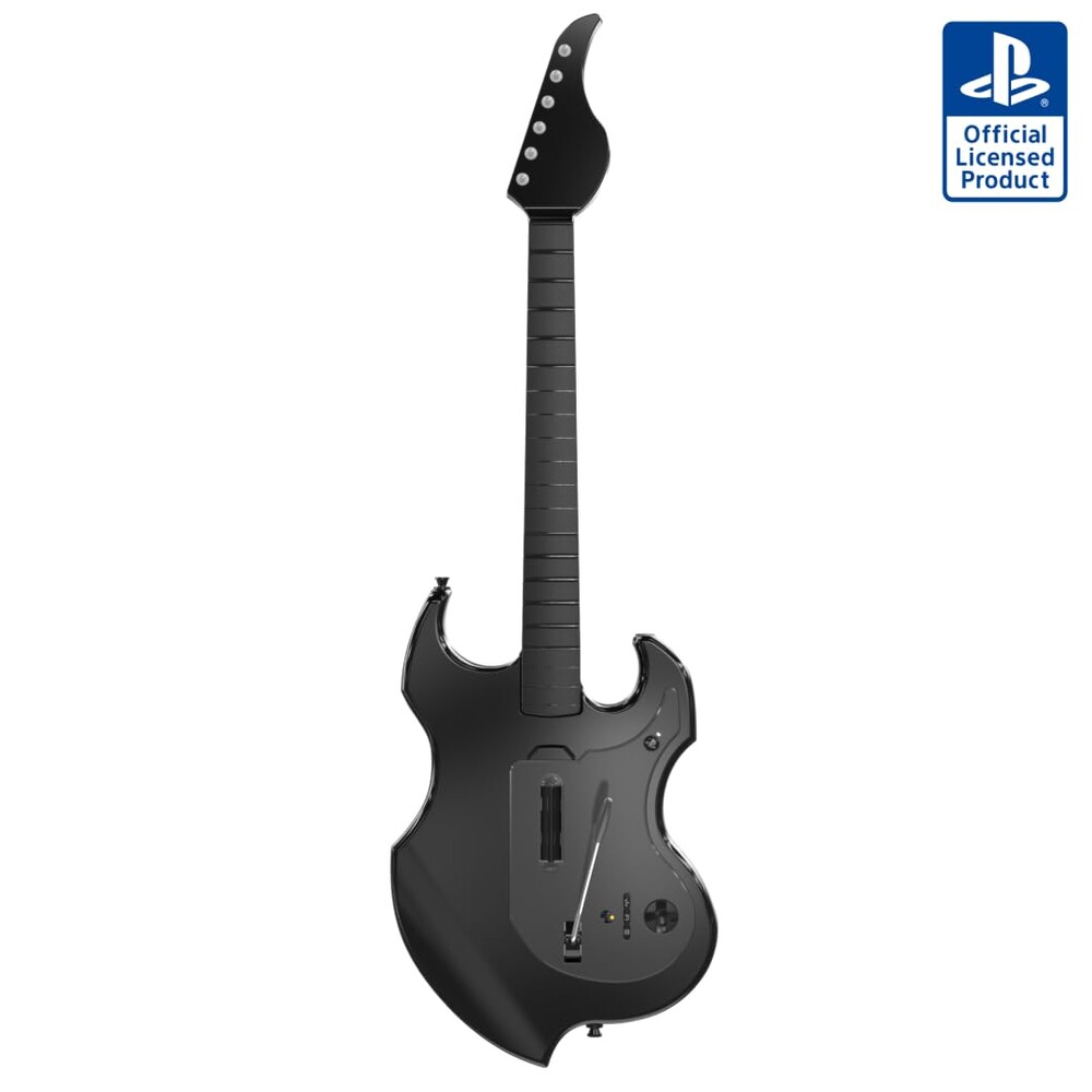PDP RIFFMASTER Wireless Guitar Controller for PlayStation 5 and PlayStation 4, PS5/PS4, Rock Band 4, Fortnite Festival, Audio Jack, Rechargeable Battery, Officially Licensed by Sony - Black