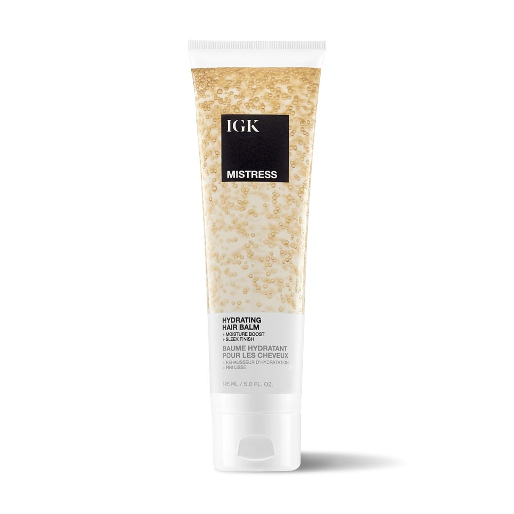 IGK Mistress Hydrating Hair Balm | Leave-In Conditioner + Smoothing Styling Cream | Frizz Control for Dry, Curly & Wavy Hair | Coconut Oil Treatment | Vegan
