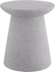 JONATHAN Y Hollie 18" Gray Terrazzo Polyresin Outdoor Side Table and Stool, All-Weather Textured Round Pedestal Accent Table for Patio, Garden, Modern Minimalist TBL1108C