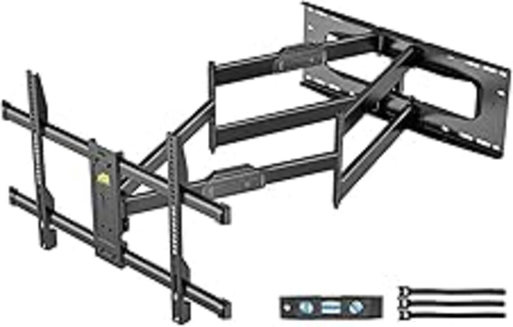 FORGING MOUNT Heavy Duty Long Arm TV Wall Mount with 43" Dual Articulating Arms for Most 50-90 inch Screen, Full Motion TV Mount Swivel Tilt Bracket Holds 198lbs, Fit 16”,18”,24” Studs VESA 600x400MM