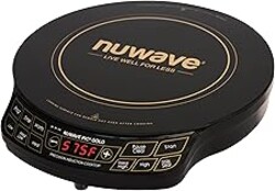 Nuwave Gold Precision Induction Cooktop, Portable, Large 8” Heating Coil, 12” Shatter-Proof Ceramic Glass Surface, 96 Temp Settings from 100°F - 575°F, 3 Watt Settings 700, 900, & 1500 Watts (Renewed)