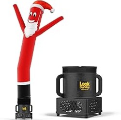 LookOurWay Air Dancers Inflatable Tube Man Attachment | 7ft Tall Set | Wacky Waving Christmas Inflatables Tube Guy | Blower Included | Outdoor Holiday decoration | Christmas Theme - Santa Disguise
