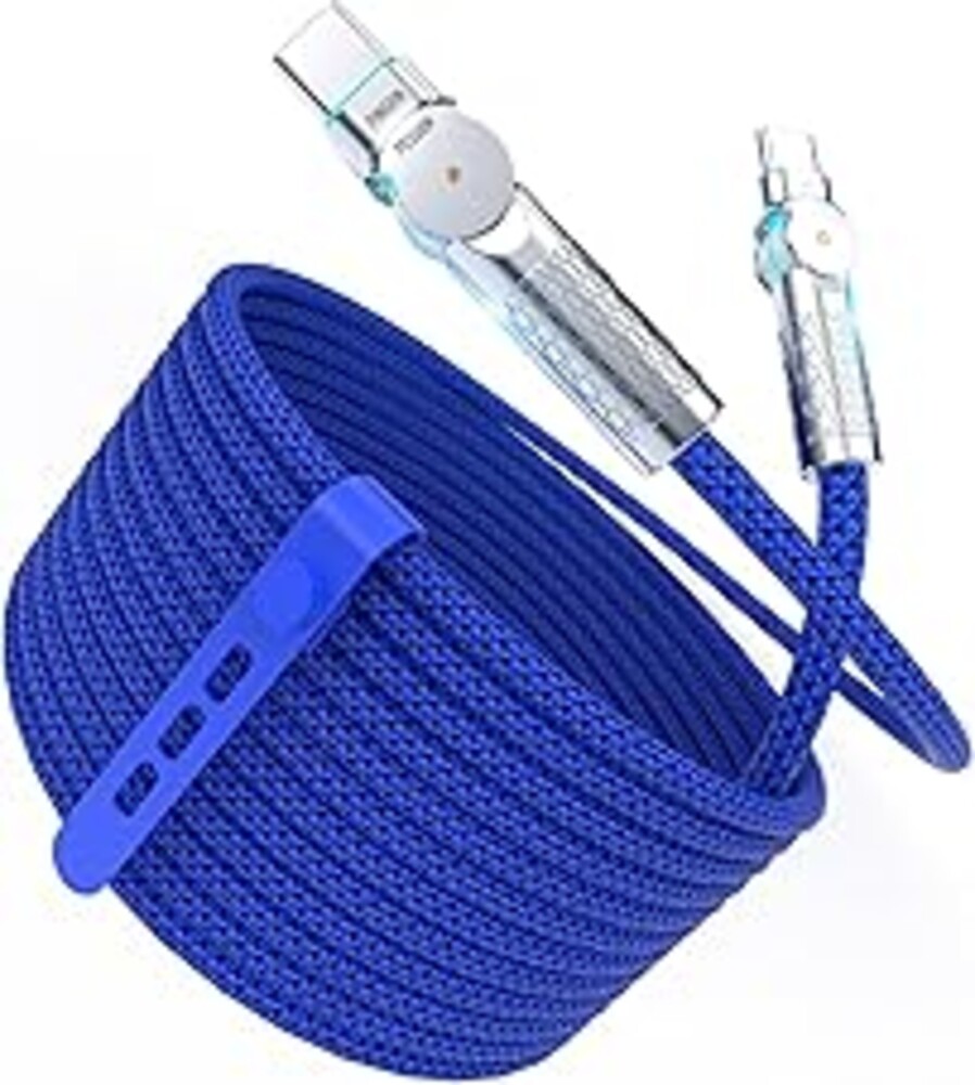 USB C to USB C Cable 10FT 240W, 180°Rotating USB C Cable Braided Type C Charger Cable Fast Charge for iPhone 17/16Pro 17/16Plus 17/16ProMax,MacBook Air,iPad Pro,Pixel,Samsung Galaxy S23/S24Ultra-Blue