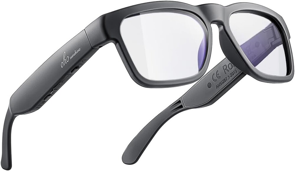 OhO sunshine Bluetooth Audio Sunglasses, Lightweight Open Ear Sport Glasses, 10H Playtime, UV400 ANSI Z87.1, Water Resistant with Voice Control