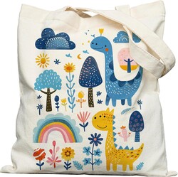 Double-Sided Canvas Tote Bag for Women with Magnetic Snap, Wide Strap & Inner Pocket for Work, Shopping, Travel
