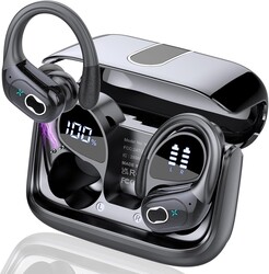 Wireless Earbuds 75hrs Bluetooth 5.4 Headphone Sport, 2025 Bluetooth Earbuds Stereo Deep Bass Over Ear Bud with Earhooks, ENC