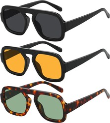 Square Aviator Sunglasses Womens - Trendy Sun Glasses for Women Men UV Protection Lightweight Comfortable Shades