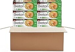 Breton Gluten Free Crackers, Herb and Garlic (Pack of 6) – Healthy Gluten Free Snacks with No Artificial Colors or Flavors – Made with Tapioca Flour and Green Lentil Flour, 4.76x6oz