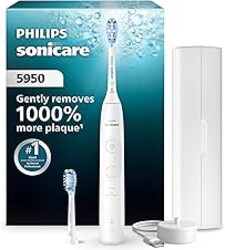 Philips Sonicare 5950 Series Electric Toothbrush with Pressure Sensor, 6 Brushing Settings, SmarTimer, BrushPacer, 21-Day Runtime, Travel Case, White, HX7130/03