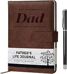 YDCUV Best Fathers Day Gift for Dad from Daughter Son - Dad I Want to Know Your Life Story Leather Journal (Hardcover) - Guided Legacy Journal to Share His Life Story - Ideal Gifts for Dads Birthday