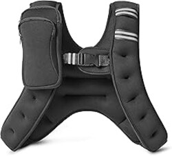 Amazon Basics Non-Adjustable Weighted Vest with Reflective Stripe, 12 lb, Black