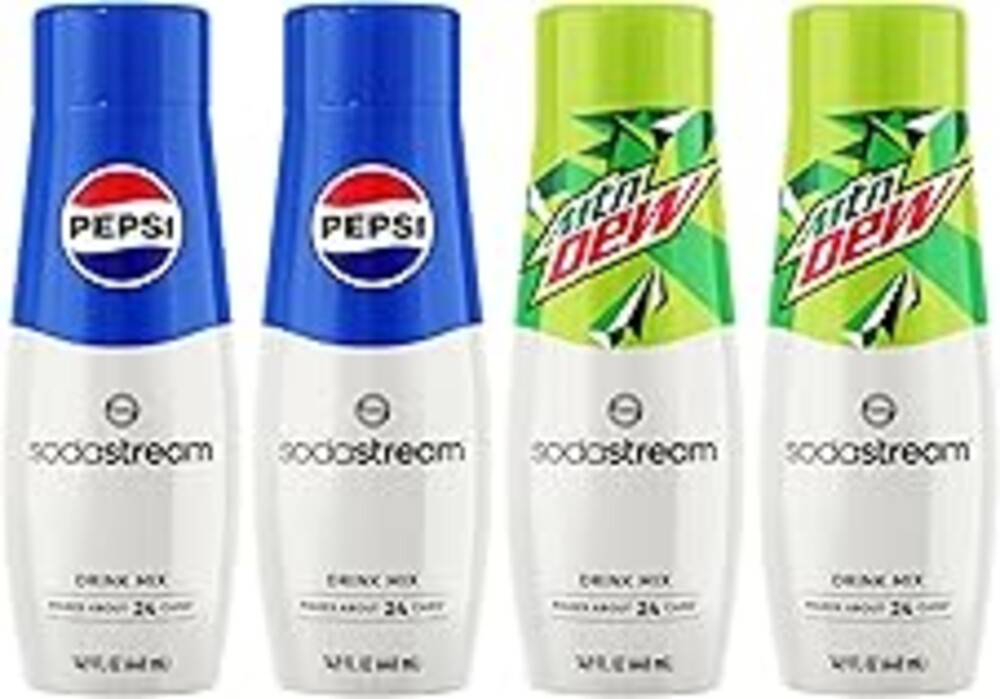 SodaStream Pepsi & MTN Dew Variety Pack, 440ml Pack of 4