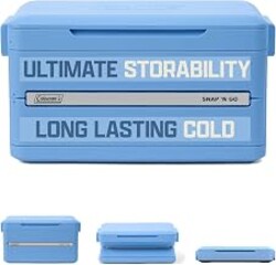 Coleman Snap N Go 45qt Collapsible Hard Cooler, Keeps ice Cold for up to 55 Hours, Holds up to 76 cans, Collapses up to 1/3 its Size, Can Hold up to 200 pounds, Blue Sky