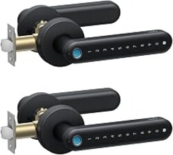 eufy Security Smart Lock FamiLock C32 2-Pack, Fingerprint Keyless Door Lock with Handle,Interior Doors, Built-in Wi-Fi, App Control, Auto Lock, 4 AA Batteries, Alexa/Google,Rekey Not Supported
