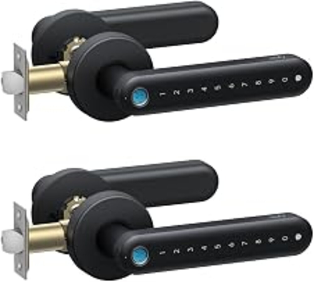 eufy Security Smart Lock FamiLock C32 2-Pack, Fingerprint Keyless Door Lock with Handle,Interior Doors, Built-in Wi-Fi, App Control, Auto Lock, 4 AA Batteries, Alexa/Google,Rekey Not Supported