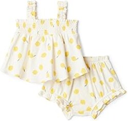 Amazon Essentials x Sofia Grainge Baby Girls' Cotton Sleeveless Shirt and Shorts Play Set