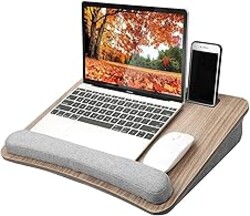HUANUO Laptop Lap Desk - Portable Lap Desk with Pillow Cushion, Fits up to 15.6 inch Laptop, with Anti-Slip Strip & Storage Function for Home Office Students Use as Computer Laptop Stand, Book Tablet
