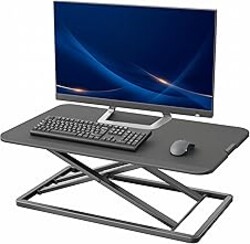 VIVO Black 29 inch Single Top Standing Desk Converter, DESK-V000U | Economy, Height Adjustable, Sit Stand Tabletop Monitor and Laptop Riser Workstation, Holds 22 lbs, No Assembly Required
