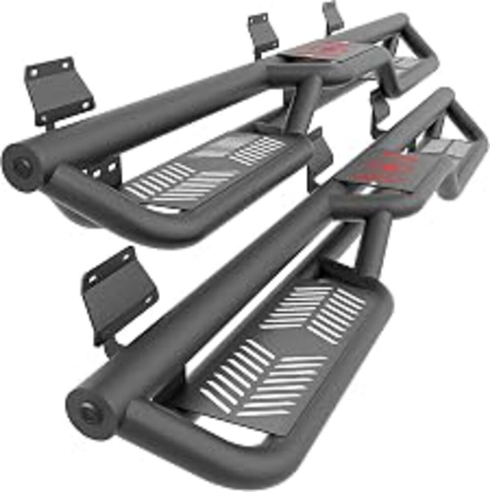 YZONA Running Boards SuperCrew Cab Compatible for 2015-2026 Ford F150 & 2017-2026 Ford F250 F350 Super Duty Crew Cab Side Step, Two Stairs Design Side Bars Nerf Bar (Pickup 4-Door)
