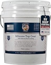 100% Silicone Roof Coating for RVs, Campers & Flat Roofs - Waterproof Seal for Leaks, Cracks & Seams - Ponding Water Resistant - 4.75 Gallon White