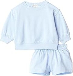 Amazon Essentials x Sofia Grainge Unisex Babies Toddlers and Kids' Sweatshirt and Shorts French Terry Play Set