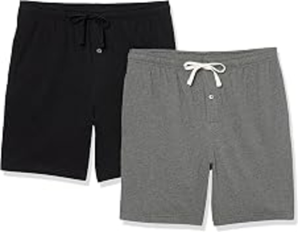 Amazon Essentials Men's 7" Cotton Knit Pajama Shorts, Loungewear, Pack of 2