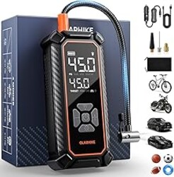 OlarHike Cordless Tire Inflator Portable Air Compressor,150 PSI Bike Pump with LED Light & Digital Pressure Gauge, Dual Power Air Pump for Car Tires, Motorcycle, Bicycle, Ball