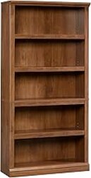 Sauder 5-Shelf Split Bookcase/ Book shelf, Oiled Oak finish