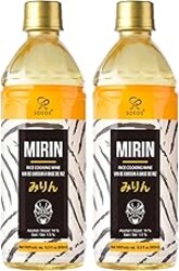 Soeos Mirin Japanese Cooking Wine, 16.9 fl oz (Pack of 2), Authentic Natural Sugar Sweet Rice Cooking Wine for Cooking, Condiments, Seasoning Homemade Sauces, Japanese Seasoning