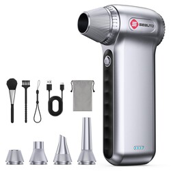 Electric Air Duster 180000RPM, Powerful Cordless Compressed Air Duster with 3-Speed Mini Air Duster Blower, Rechargeable Dust Cleaner for Computer Keyboard, PC, Car, Outdoor & Home Cleaning