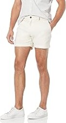 Amazon Essentials Men's Slim-Fit 5" Flat-Front Comfort Stretch Khaki Chino Shorts with Elastic Waistband