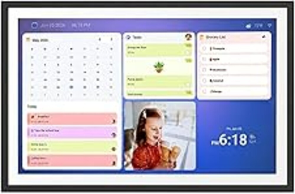 LOOFII 15.6 Inch Smart Digital Calendar – 1920×1080 Full HD Touchscreen Calendar & Family Planner with Chore Chart & Meal Planner, Wall-Mountable (Black White)