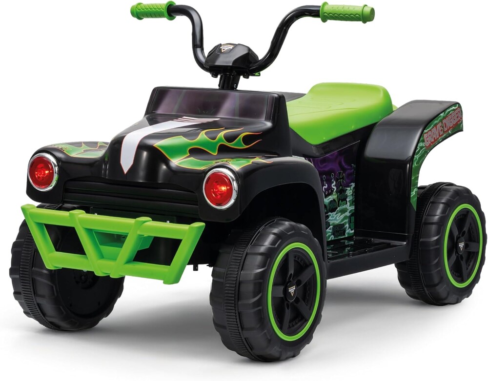Monster Jam - Ride On Toy, 12V ATV for Kids, Battery Powered Electric Vehicle with Fun Design for Boys and Girls Imaginative Play, Grave Digger