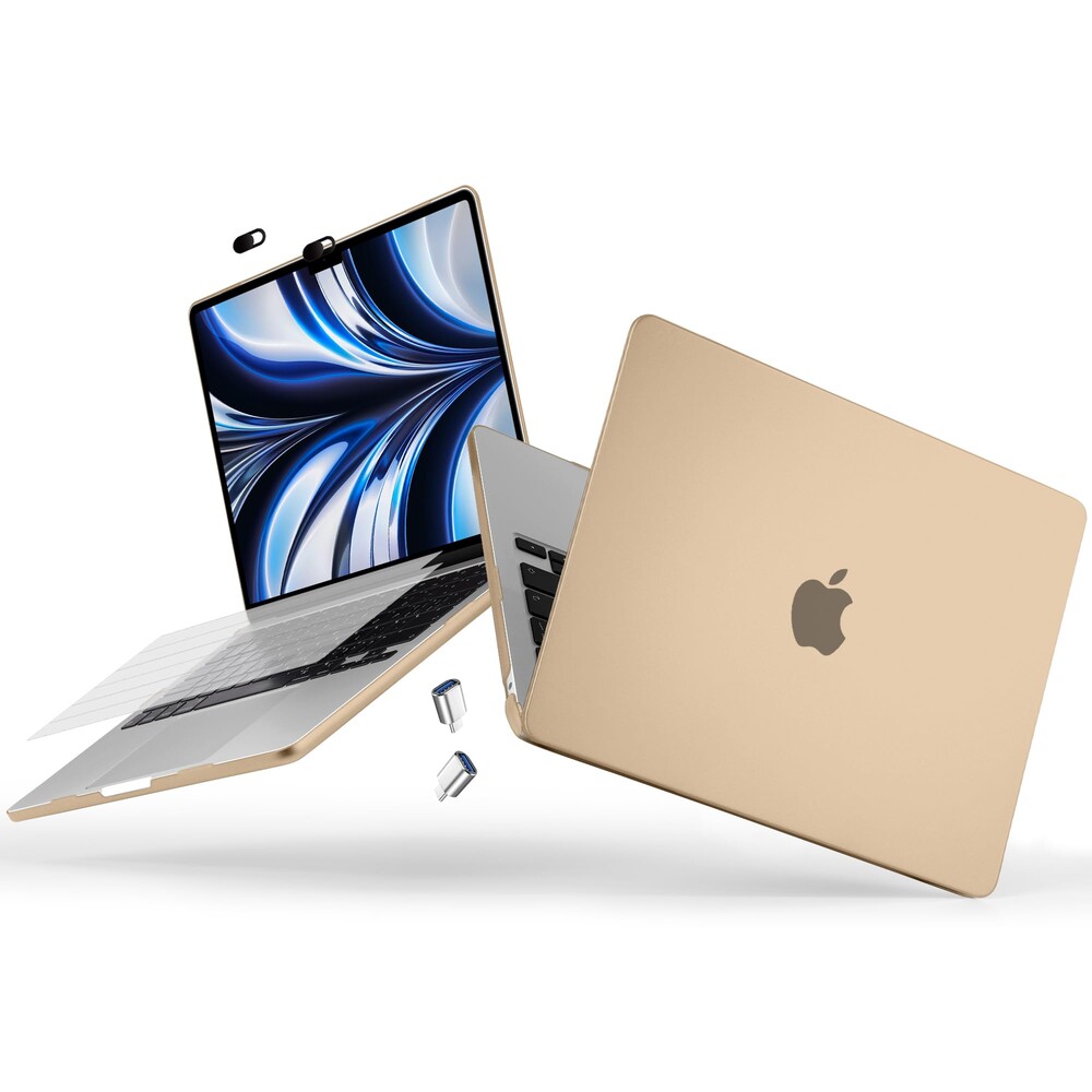 Loyrina Compatible with New MacBook Air 13.6 inch Case 2025-2022 A3240 A3113 A2681, Ultra-Thin & Anti-Fingerprints Case for MacBook Air 13.6” with M4 M3/M2 Chip & Retina Display Touch ID, Peach Fuzz