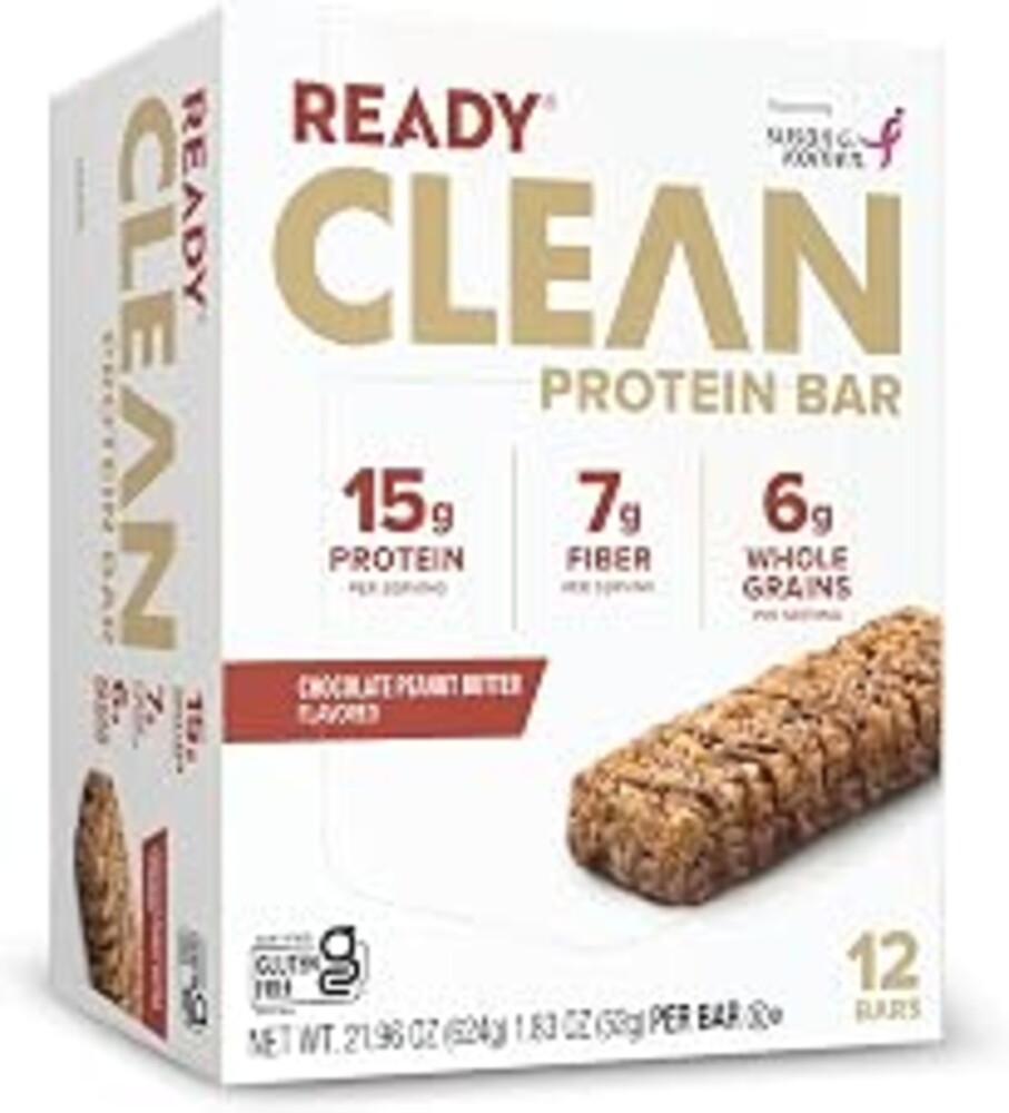 Ready® Protein Bars – High-Protein Snack with 15g Whey Protein, With Flaxseeds and Omega-3s for Sustained Energy, Supports Lean Muscle and Recovery – Chocolate Peanut Butter, 12CT