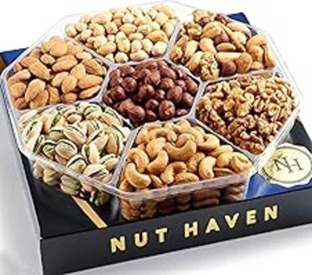 Fathers Day Nuts Gift Basket - Assortment of Roasted Salted Gourmet Nuts - Food Gift Box for Dad, Him, Husband, Christmas, Father's Day, Mother's Day, Sympathy, Family, Men & Women