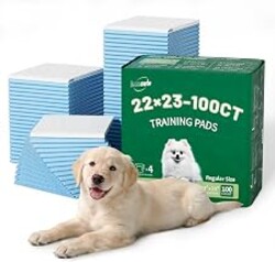 IMMCUTE 100 Count Premium Puppy Pads, 22"x23" Dog Pee Pads – Ultra-Soft Heat-Sealed, 6-Layer Leak-Proof & Super Absorbent Potty Training Pads for Dogs, Cats, Pets | Crate Training & Indoor Use, Blue