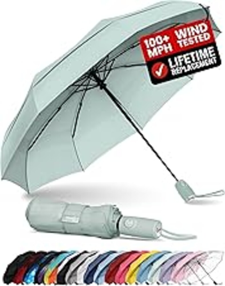 Repel Windproof Travel Umbrella - Compact & Withstands Winds up to 100MPH , Strongest Premium Auto Folding Umbrella for Rain and Sun - Durable, Light & Portable for Women & Men , Fits Backpack & Cars